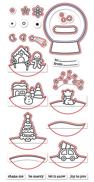 Lawn Fawn snow globe scenes Stanzen