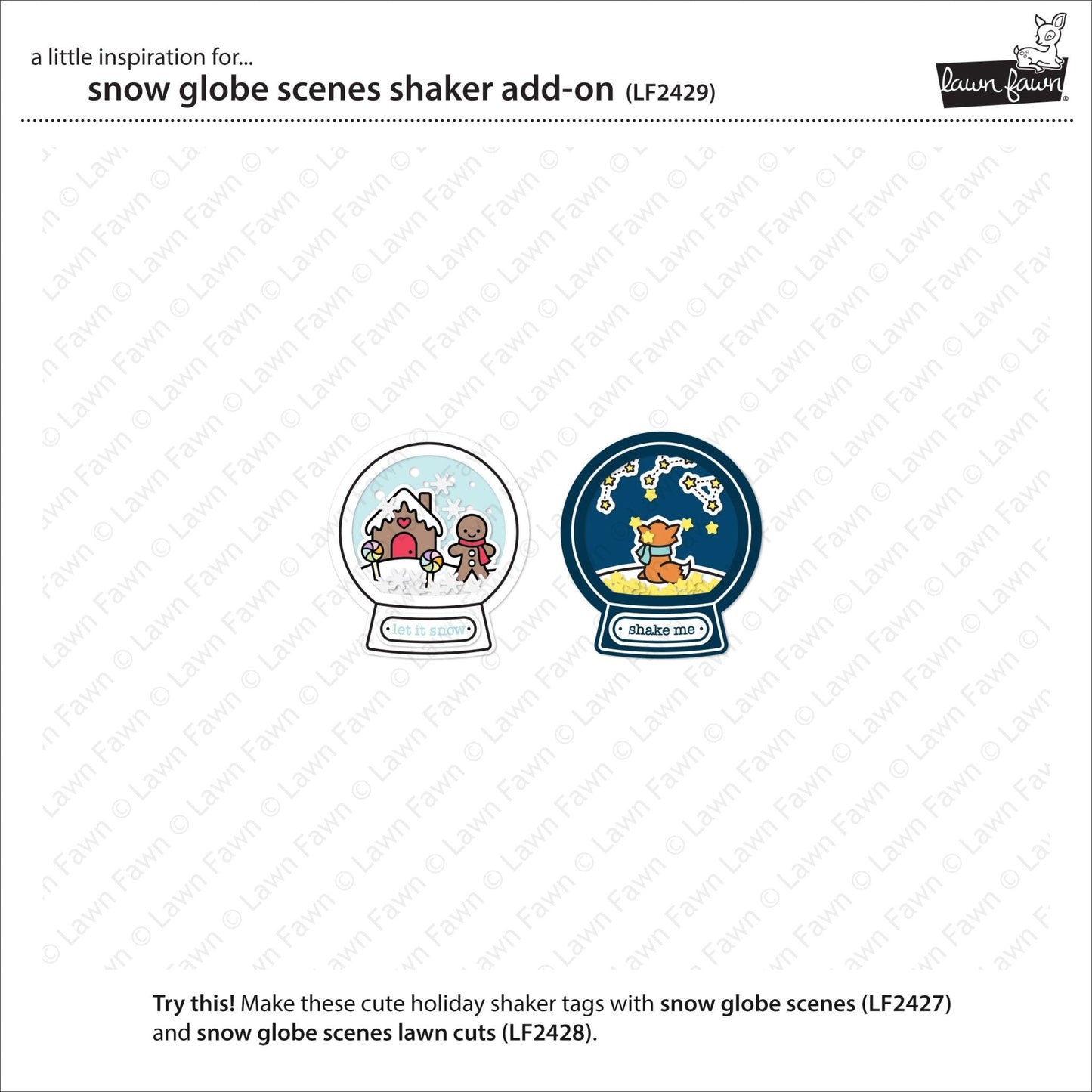 Lawn Fawn snow globe scenes shaker add-on Stanzen