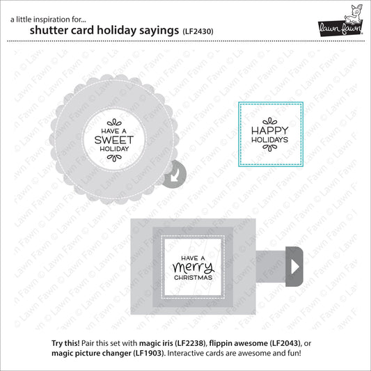 Lawn Fawn shutter card holiday sayings Clear Stamp 3x4