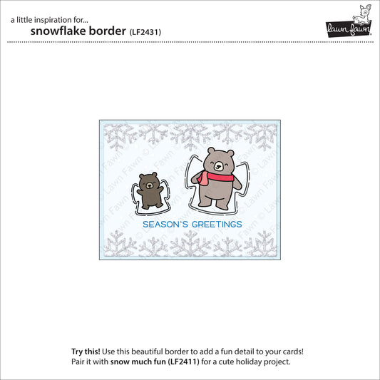 Lawn Fawn snowflake border Stanzen