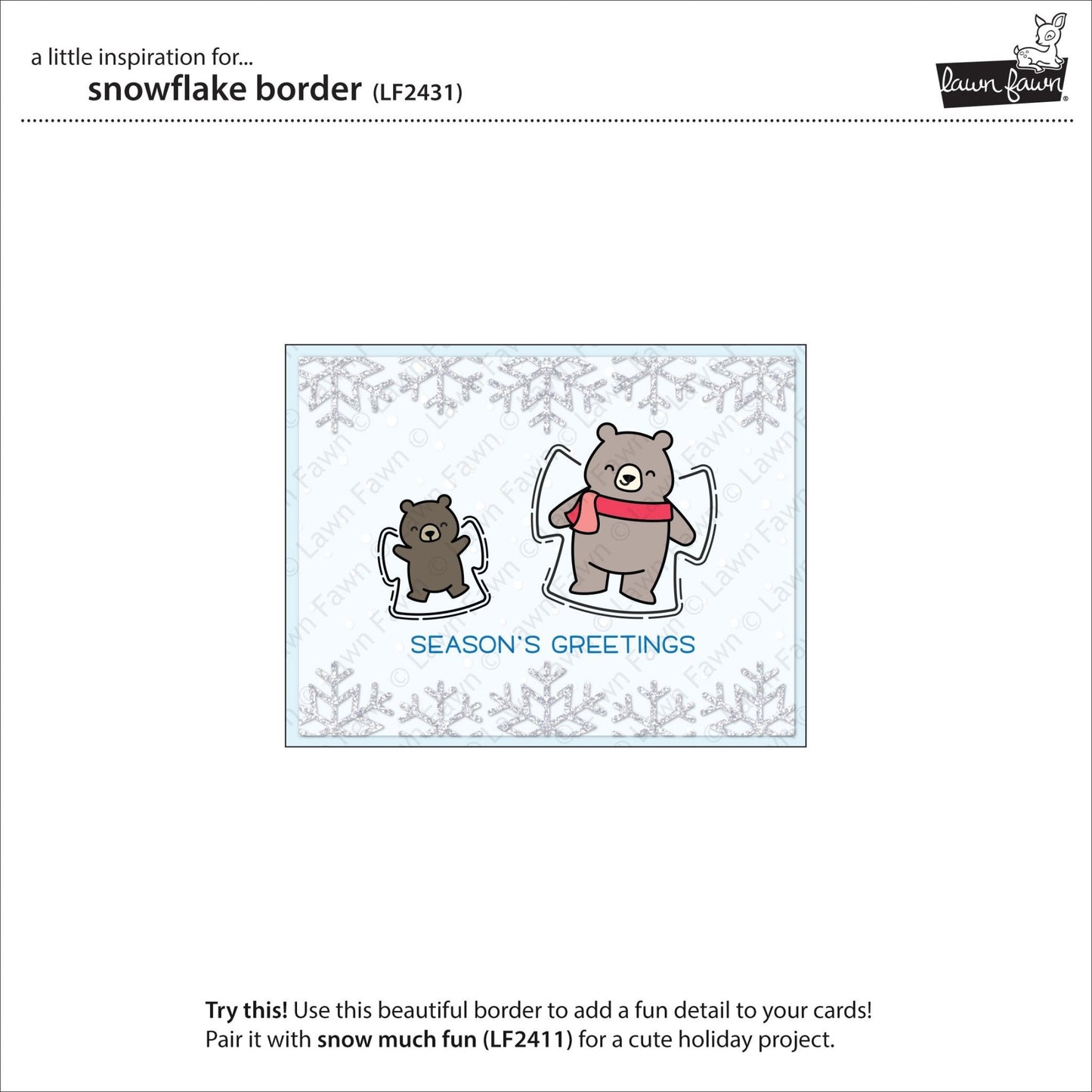 Lawn Fawn snowflake border Stanzen