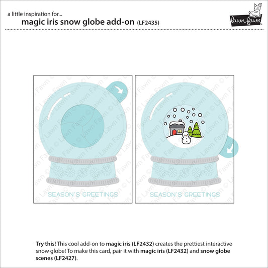 Lawn Fawn magic iris snow globe add-on Stanzen