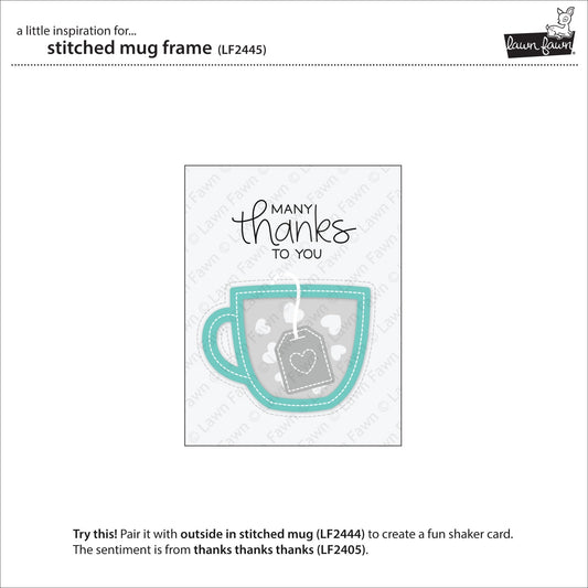 Lawn Fawn stitched mug frame Stanzen