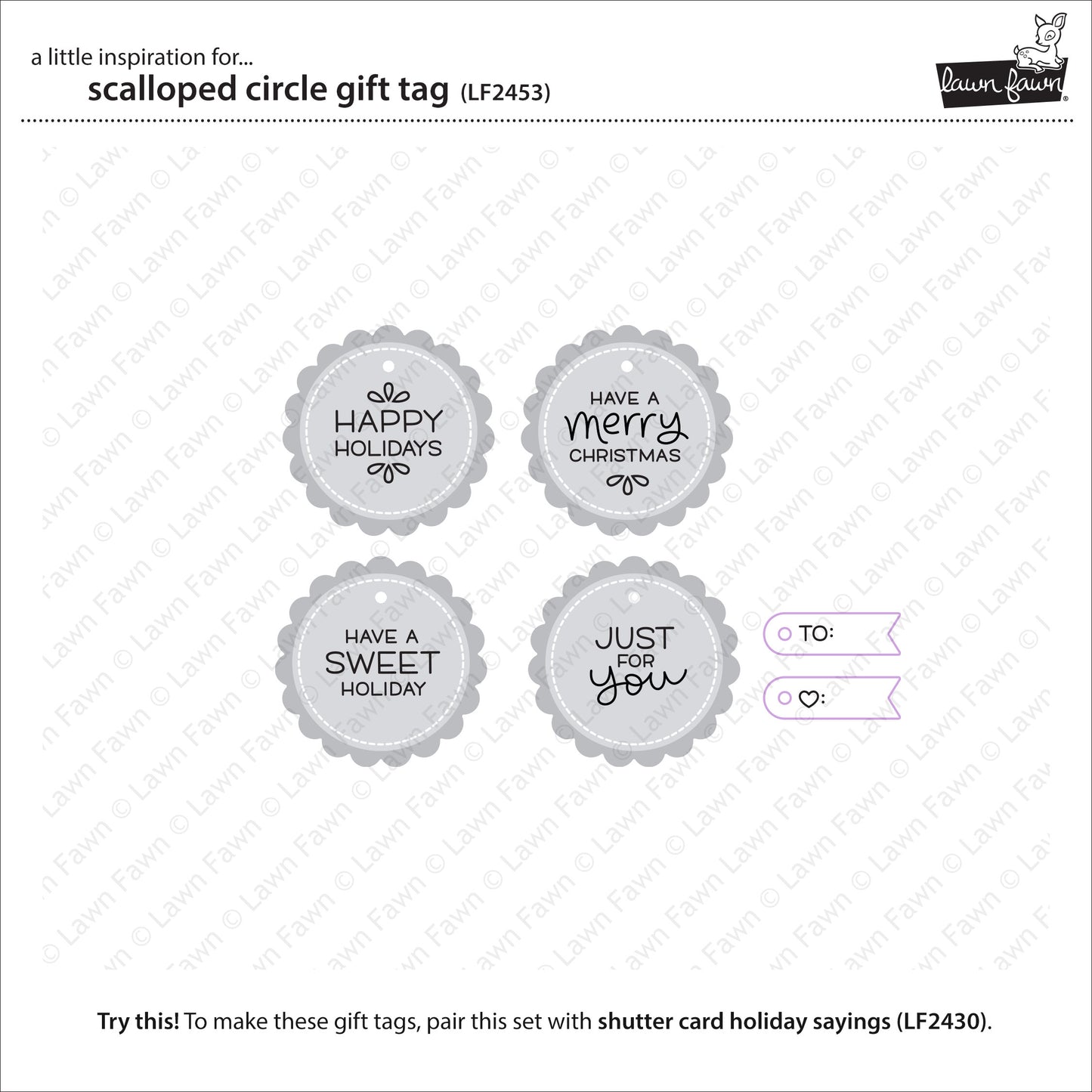 Lawn Fawn - scalloped circle gift tag - Stanzen