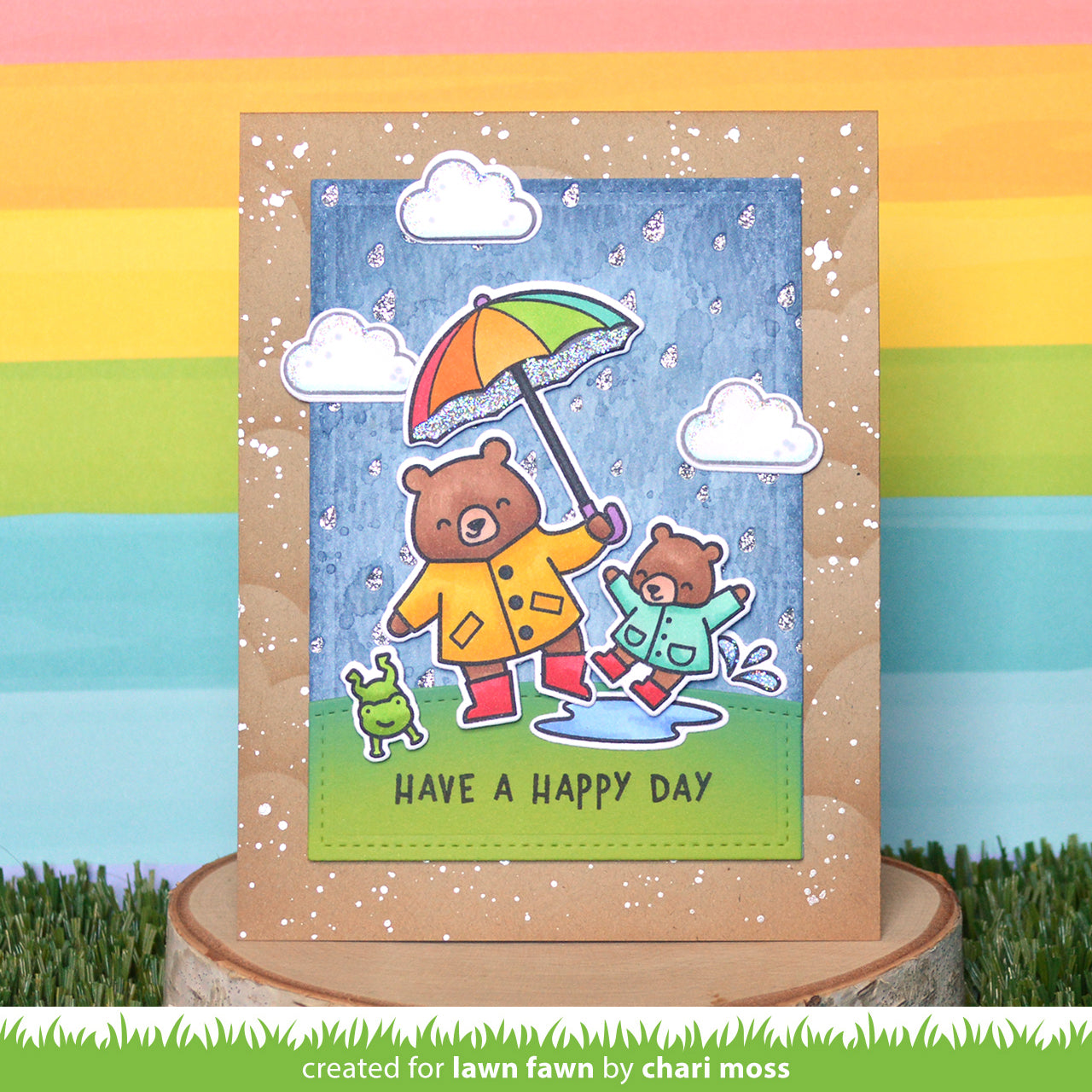 Lawn Fawn - Beary rainy day - Clear Stamp 4x6