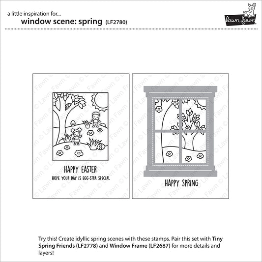 Lawn Fawn - Window scene: Spring - Clear Stamp 4x6