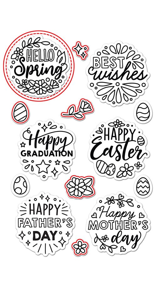 Lawn Fawn - Magic spring messages - Stanzen