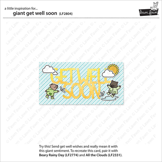 Lawn Fawn - Giant Get Well Soon - Stand Alone Stanze