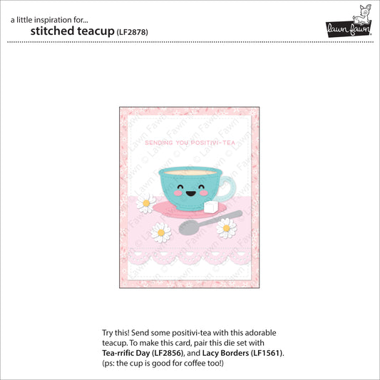 Lawn Fawn - Stitched Teacup - Stand Alone Stanzschablone
