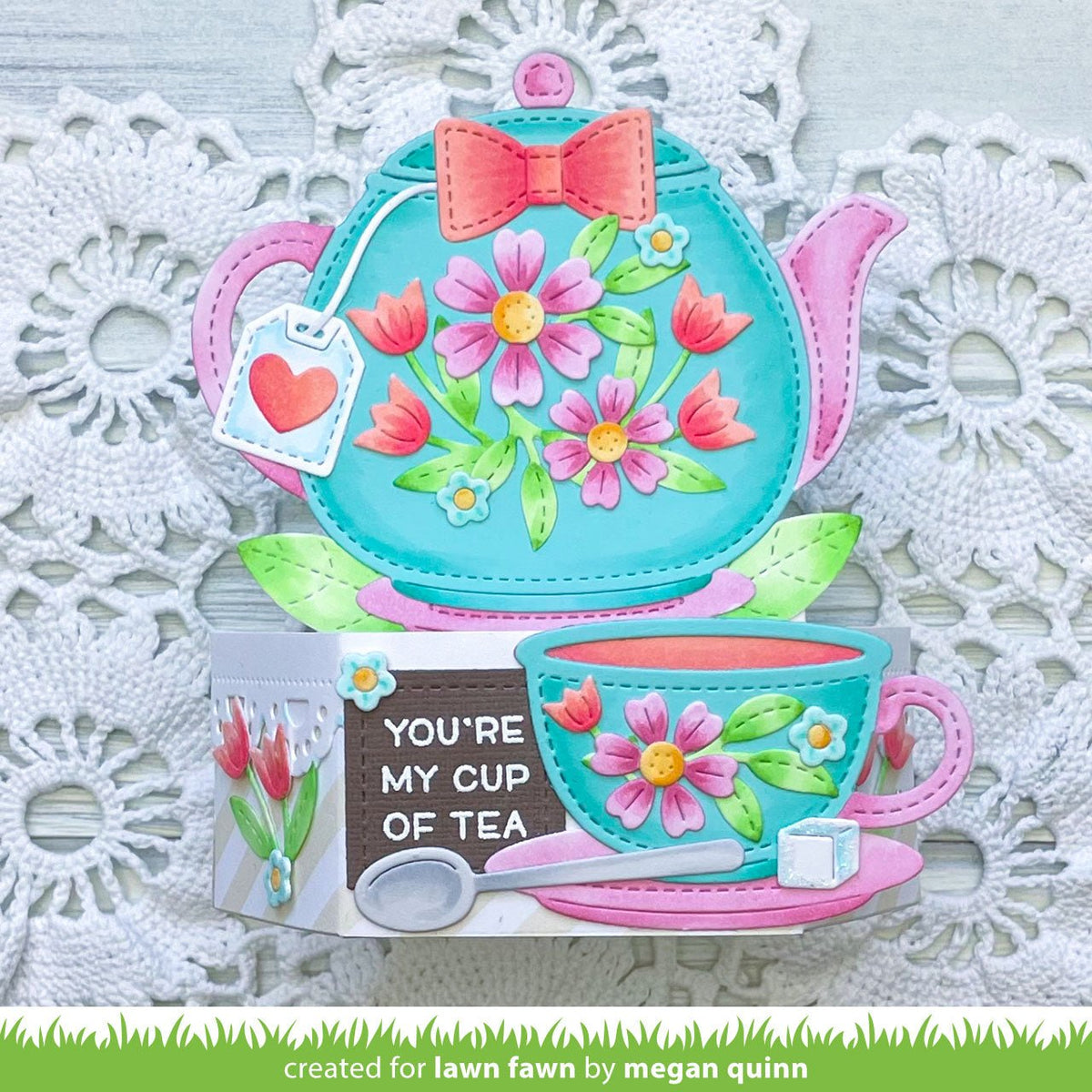 Lawn Fawn - Stitched Teacup - Stand Alone Stanzschablone