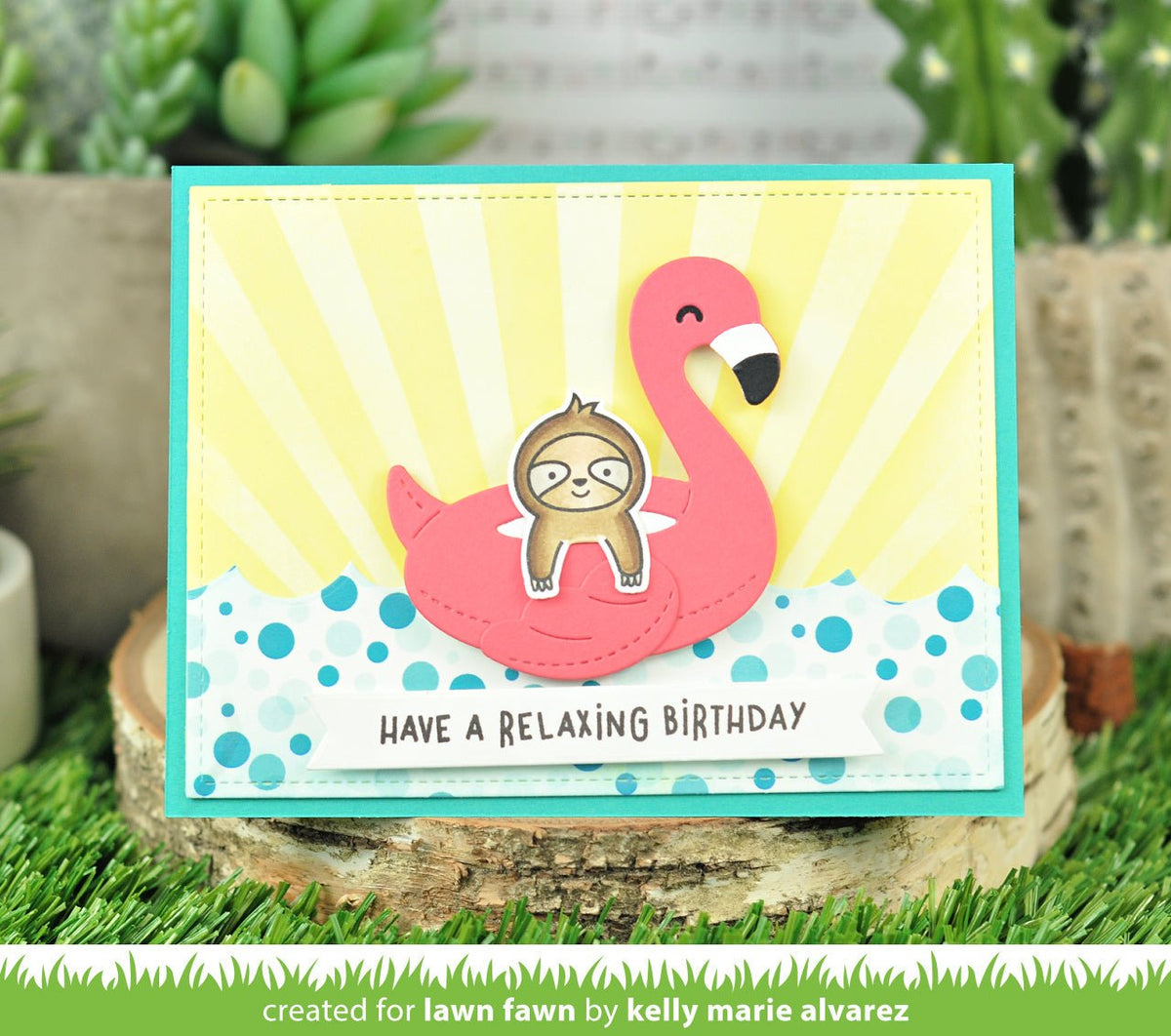 Lawn Fawn - Flamingo Floatie - Stand Alone Stanze