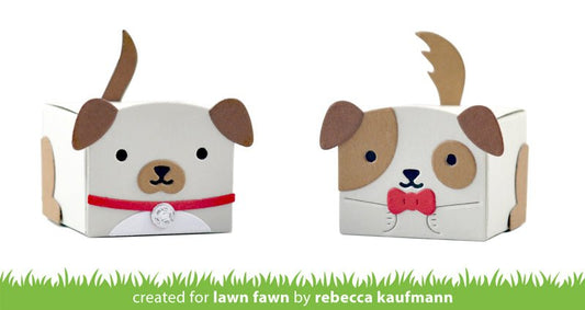 Lawn Fawn - Tiny Gift Box Dog Add-On - Stand Alone Stanze