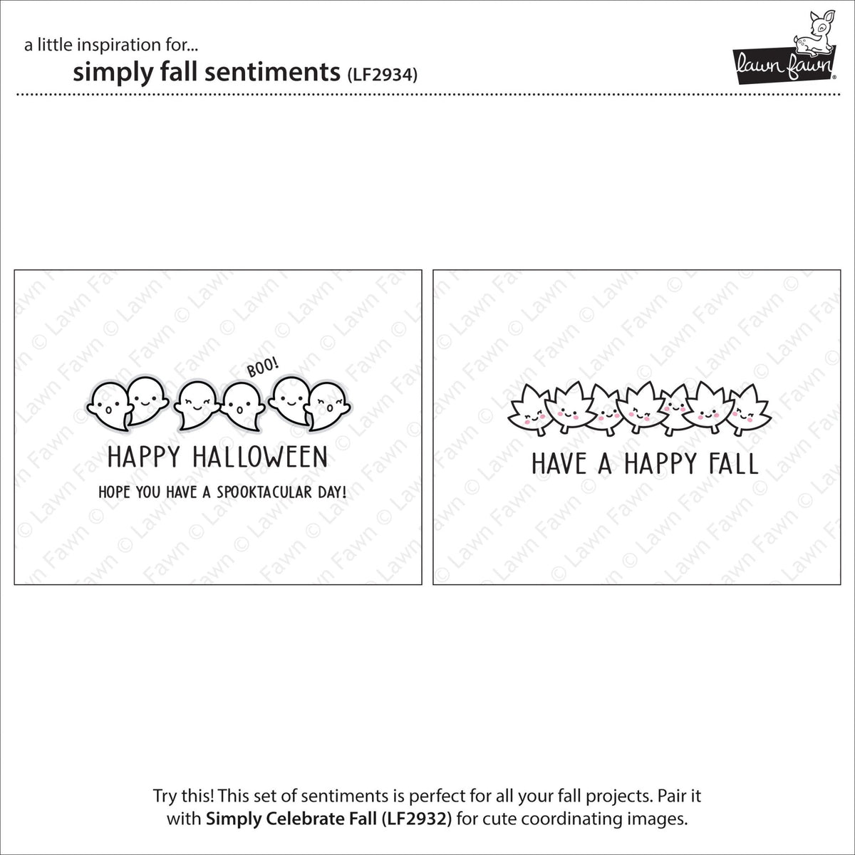 Lawn Fawn - Simply Fall Sentiments - Clear Stamps 3x4
