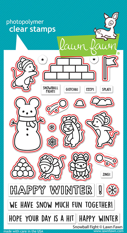 Lawn Fawn - Snowball Fight - Stanzen