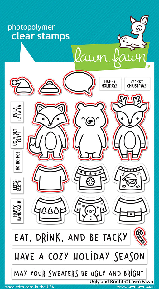 Lawn Fawn - Ugly and Bright - Stanzen