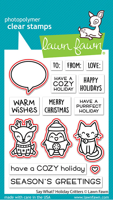 Lawn Fawn - Say what? Holiday Critters - Stanzen