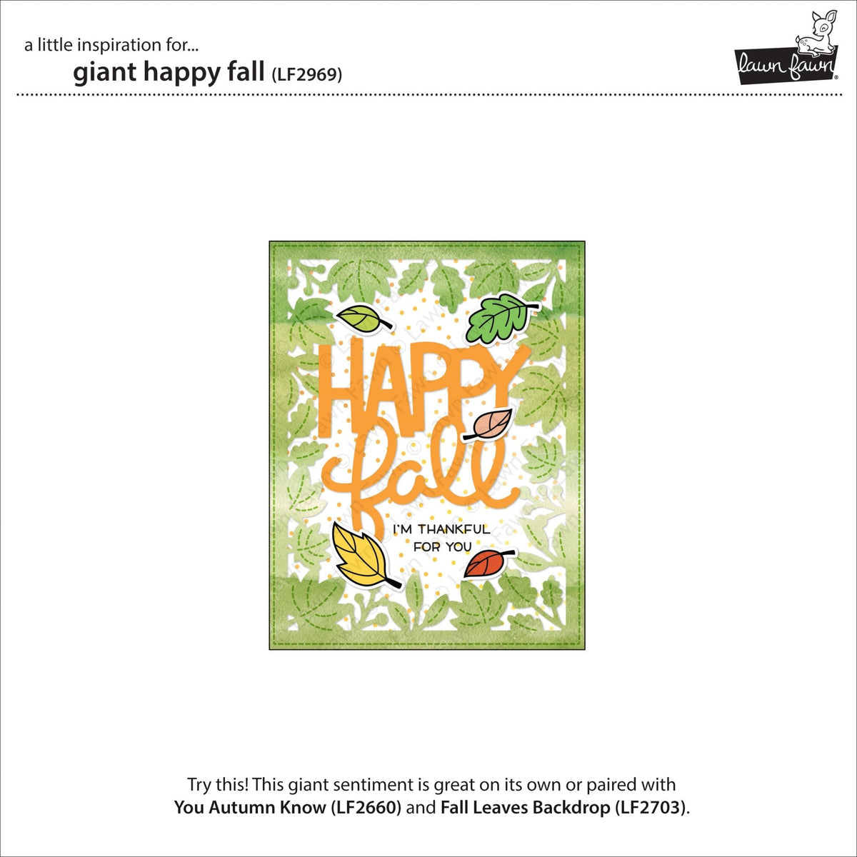 Lawn Fawn - Giant Happy Fall - Stand alone Stanzen