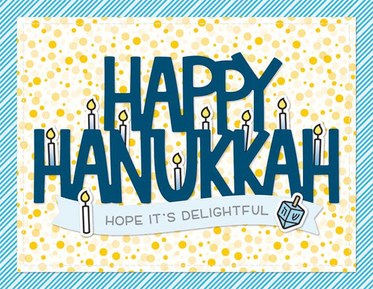 Lawn Fawn - Giant happy hanukkah - Stand alone Stanzen