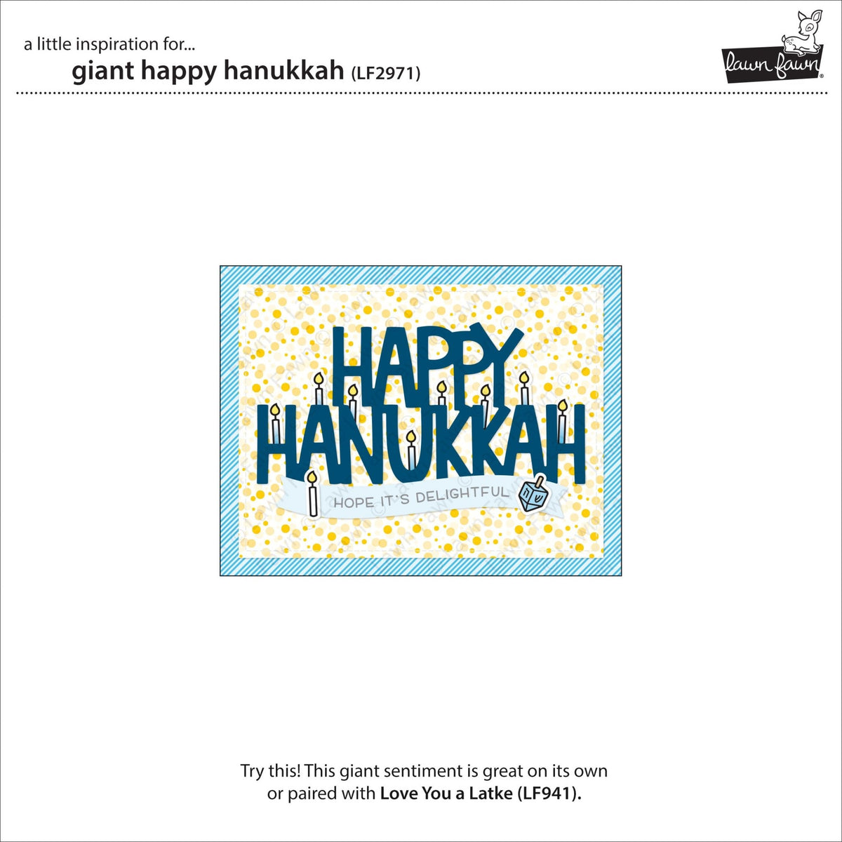 Lawn Fawn - Giant happy hanukkah - Stand alone Stanzen