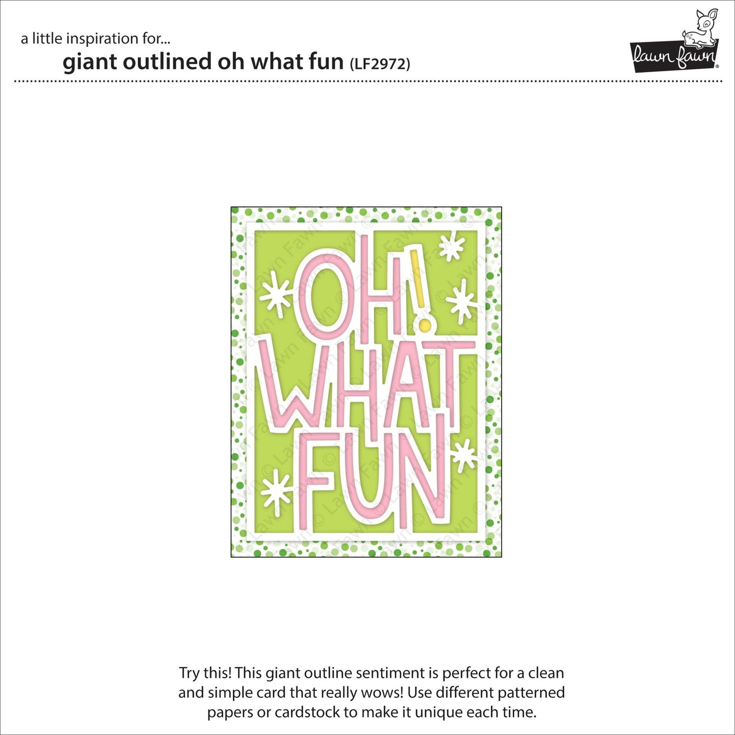 Lawn Fawn - Giant outlined Oh what fun - Stand alone Stanzen