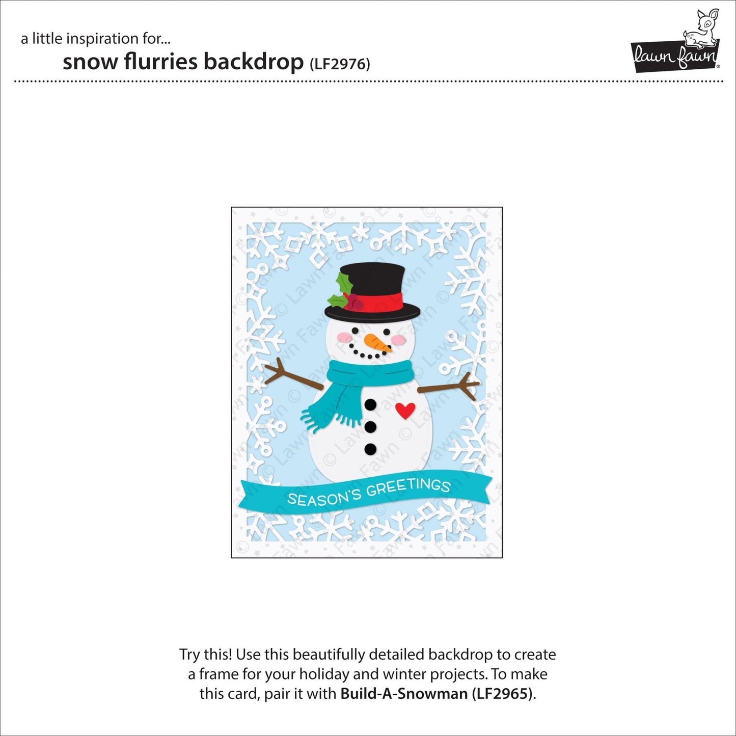 Lawn Fawn - Snow Flurries Backdrop - Stand alone Stanzen