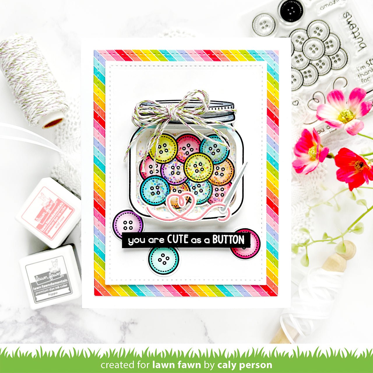 Lawn Fawn - How you bean? Buttons Add-on - Clear Stamp 3x4