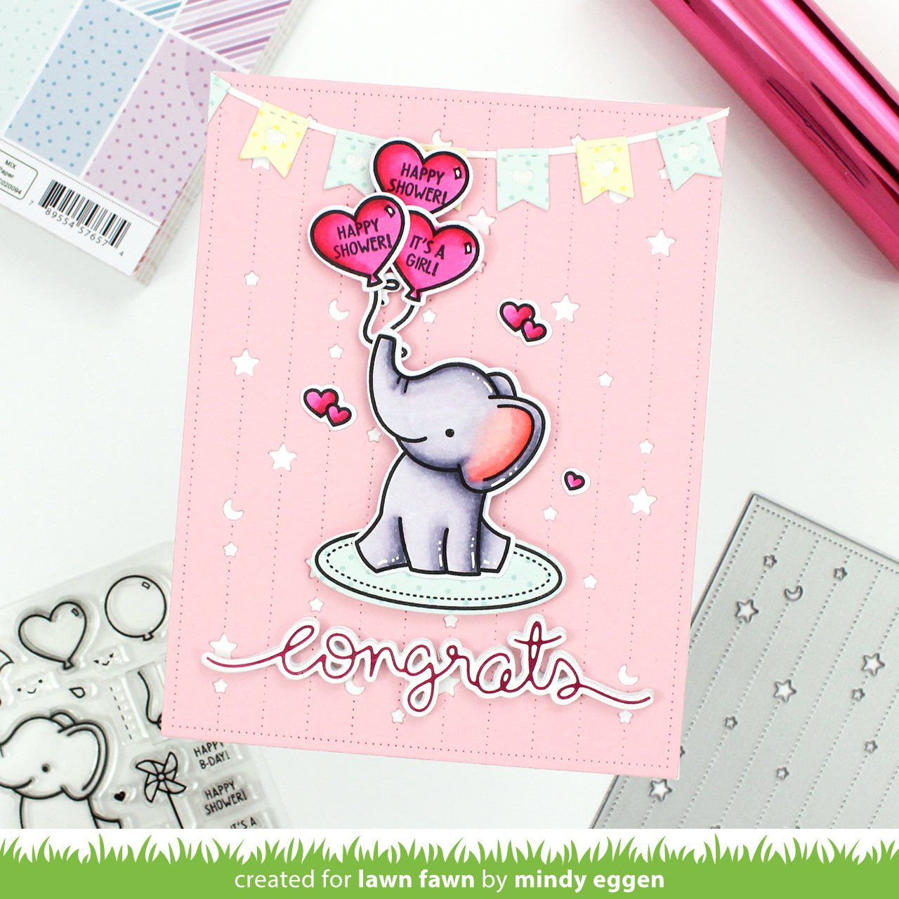 Lawn Fawn - Elephant Parade - Clear Stamp 4x6