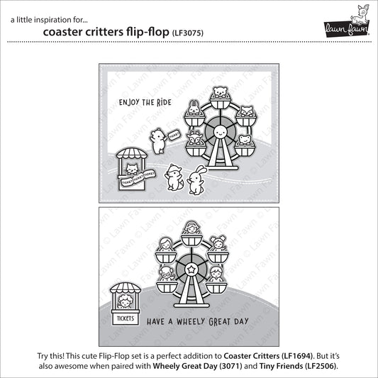 Lawn Fawn - Coaster Critters Flip-Flop - Clear Stamps 2x3