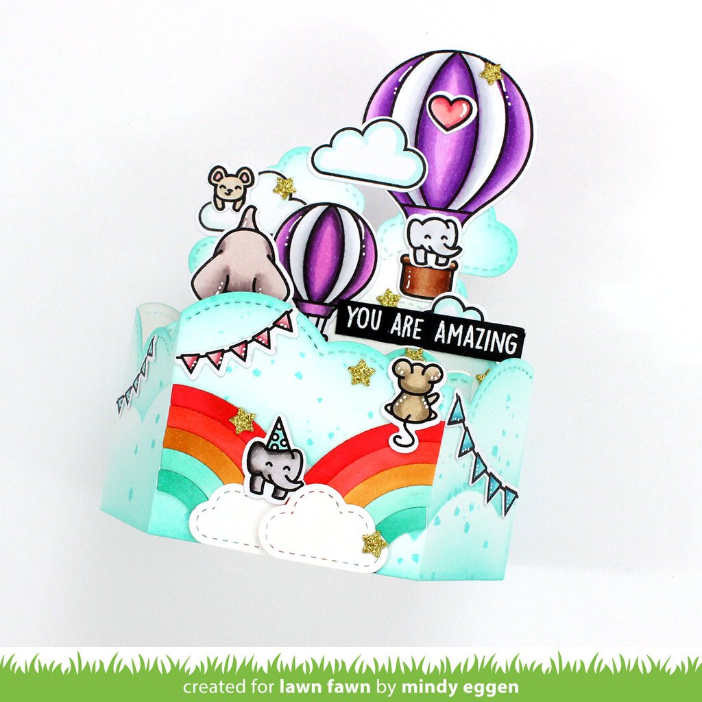Lawn Fawn - Platform pop-up Cloud wrap around - Stand Alone Stanze
