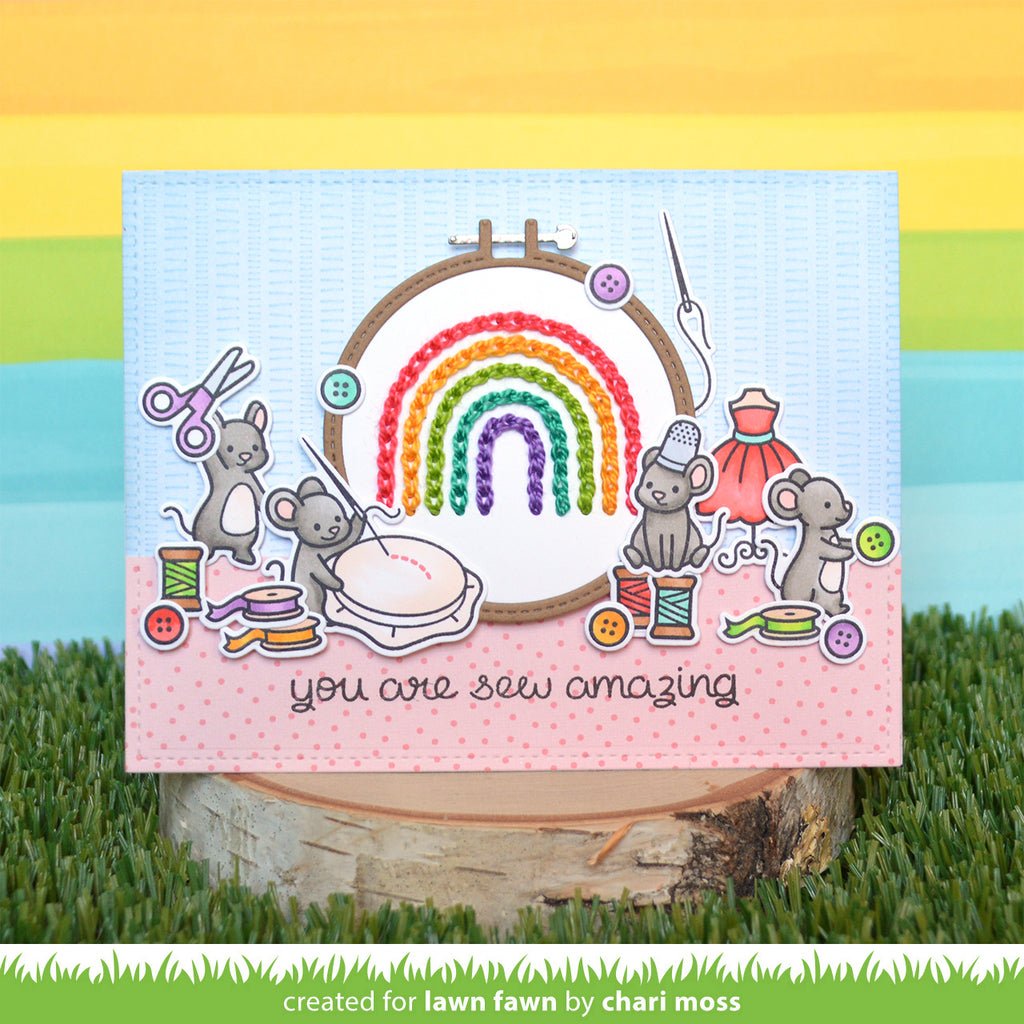 Lawn Fawn - Embroidery Hoop Rainbow Add-on- Stand Alone Stanze