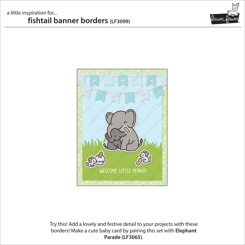 Lawn Fawn - Fishtail Banner Borders - Stand Alone Stanze