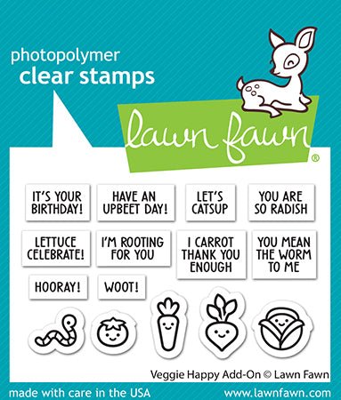 Lawn Fawn Veggie happy Add-on Clear Stamp Set 2x3