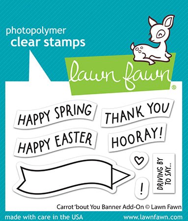 Lawn Fawn Carrot 'bout you Banner Add-on Clear Stamp Set 2x3