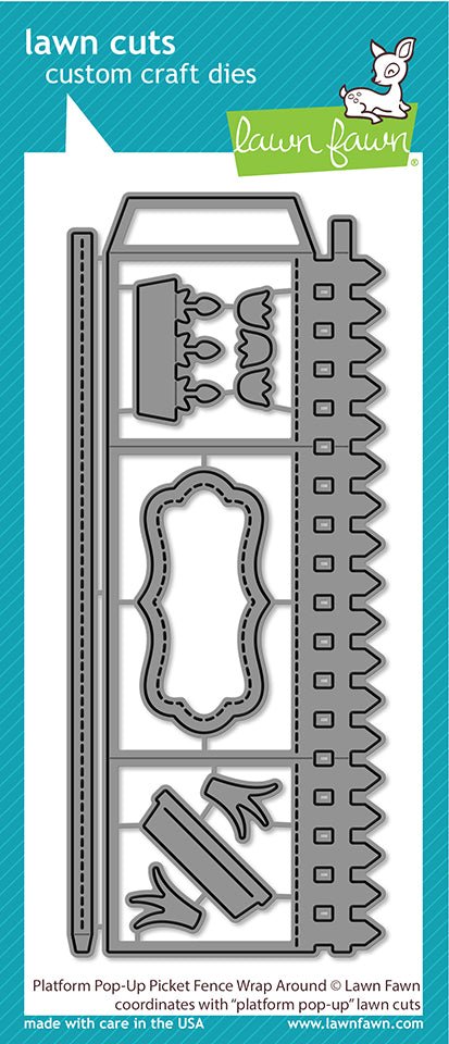 Lawn Fawn Platform pop-up Picket fence wrap around Stand alone Stanzschablone