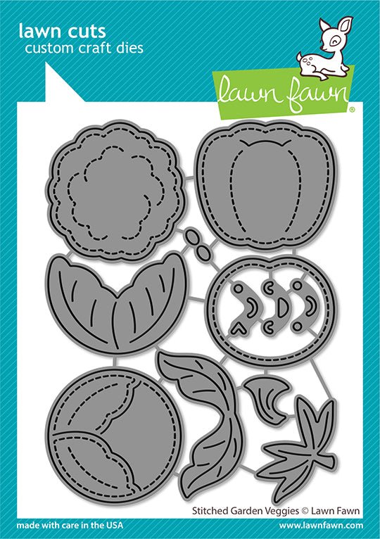 Lawn Fawn Stitched garden veggies Stand alone Stanzen