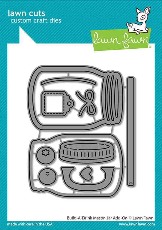 Lawn Fawn build-a-drink mason jar add-on Stand alone Stanzschablone