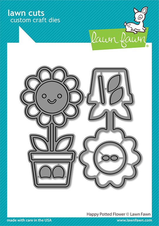 Lawn Fawn Happy potted flower Stand alone Stanzschablone