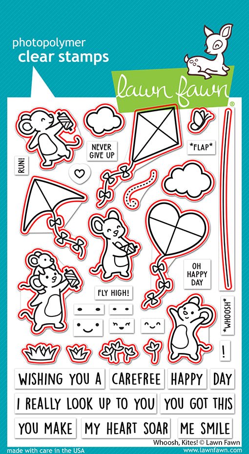 Lawn Fawn Whoosh, kites! Outline Stanzen