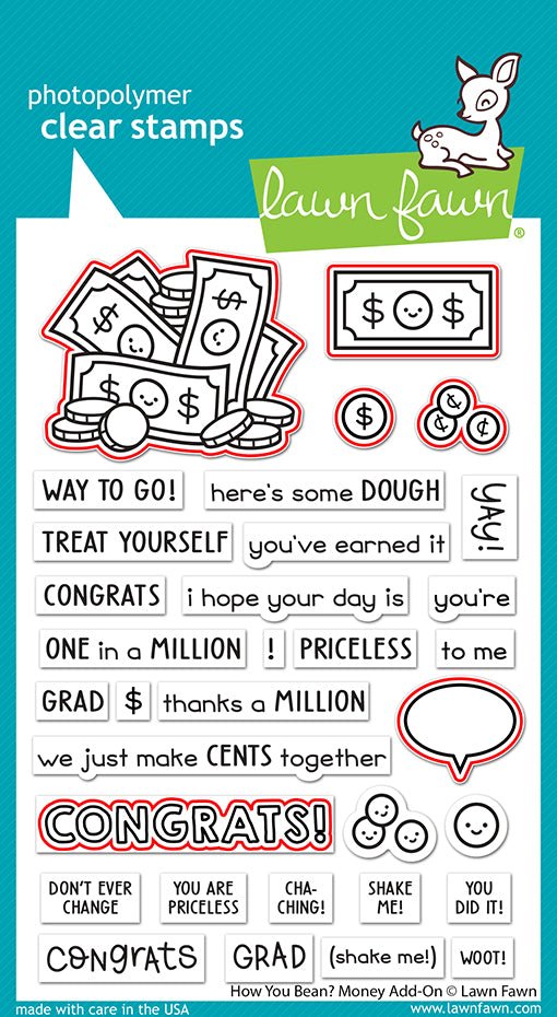 Lawn Fawn How you bean? money add-on Outline Stanzen