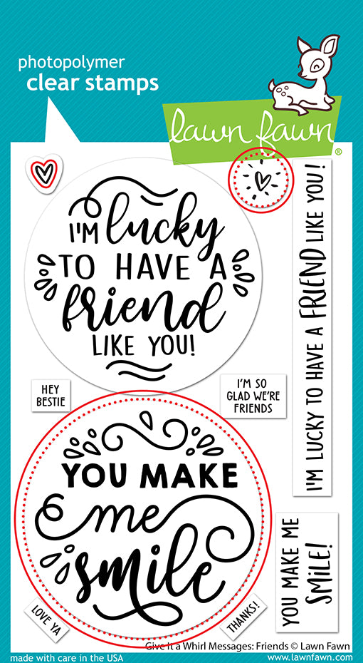 Lawn Fawn Give it a whirl messages: Friends Outline Stanzen