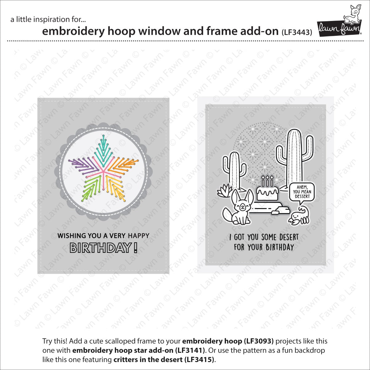 Lawn Fawn Embroidery hoop window and frame add-on Stand Alone Stanzen