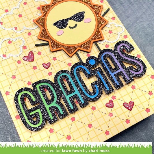 Lawn Fawn Giant outlined gracias Stand Alone Stanzen