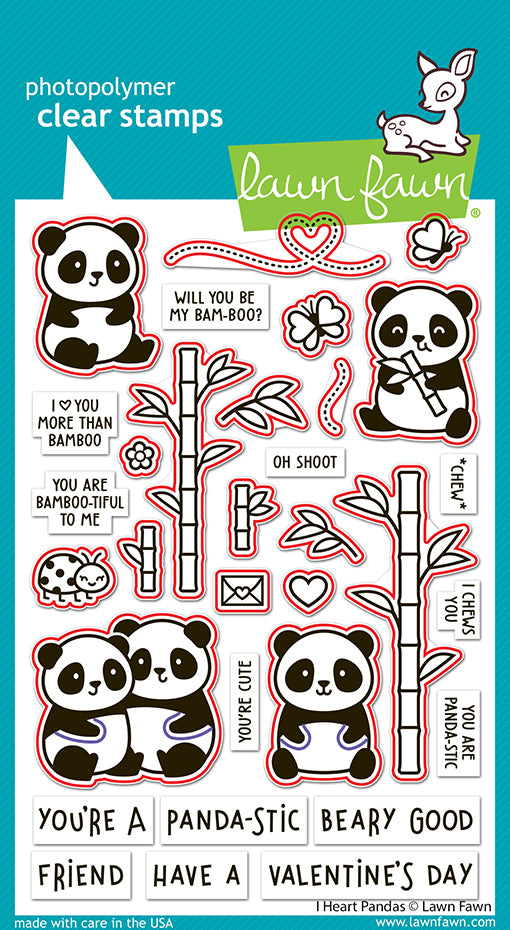Lawn Fawn - i heart pandas lawn cuts - dies