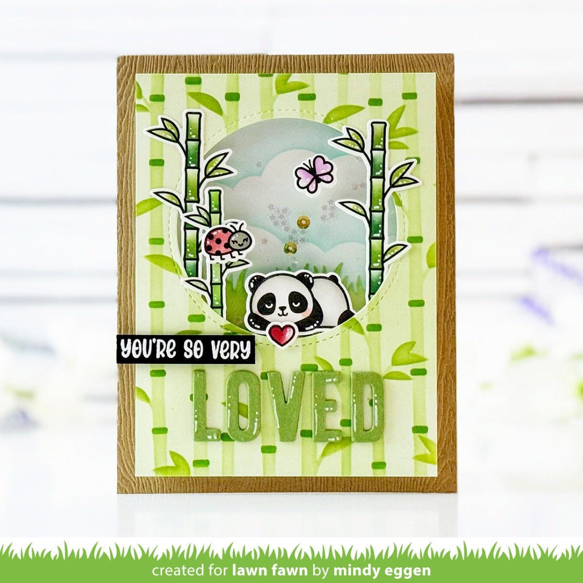 Lawn Fawn - i heart pandas add-on - 3x4 clear stamp set
