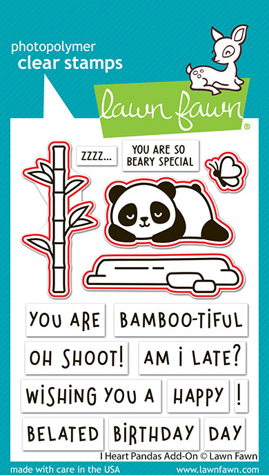 Lawn Fawn - i heart pandas add-on lawn cuts - dies