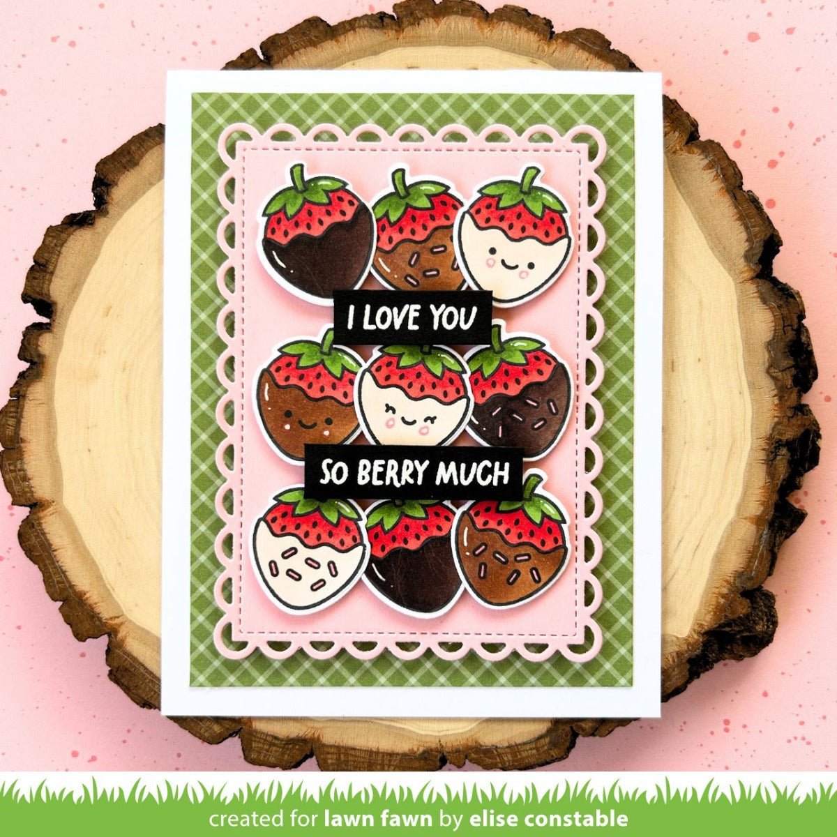 Lawn Fawn - sweet strawberry - 2x3 clear stamp set
