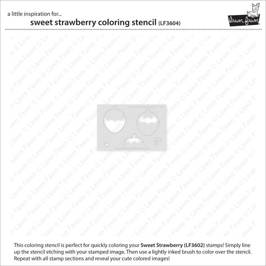 Lawn Fawn - sweet strawberry coloring stencil - stencils