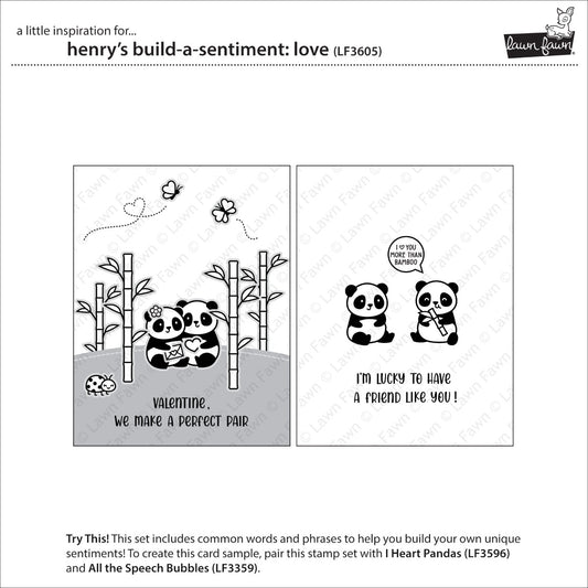 Lawn Fawn - henry's build-a-sentiment: love - 4x6 clear stamp set