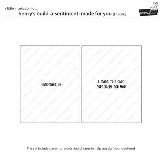 Lawn Fawn - henry's build-a-sentiment: made for you - 2x3 clear stamp set