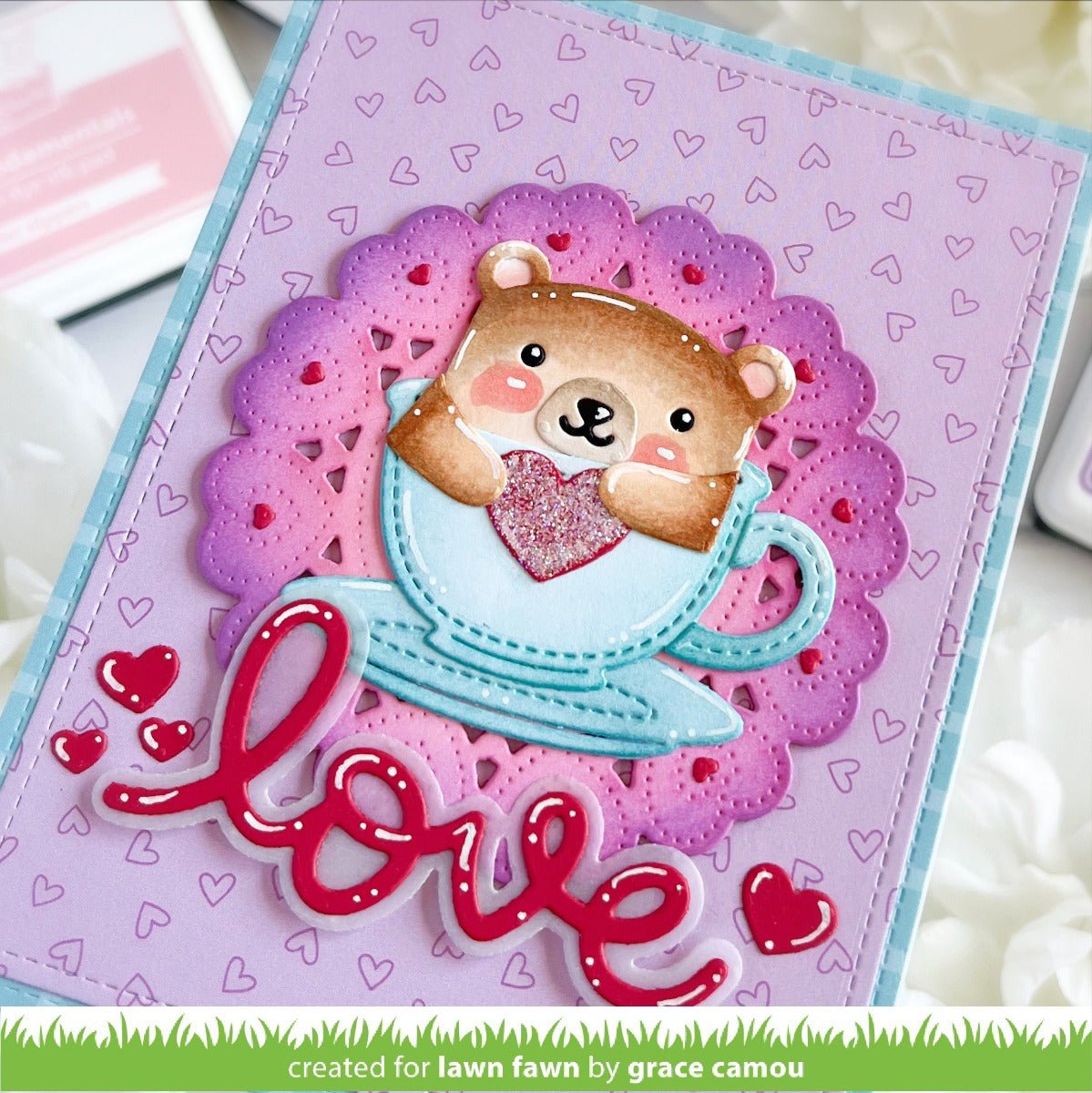 Lawn Fawn - doily hearts - stand-alone die